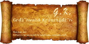 Grünvald Krisztián névjegykártya